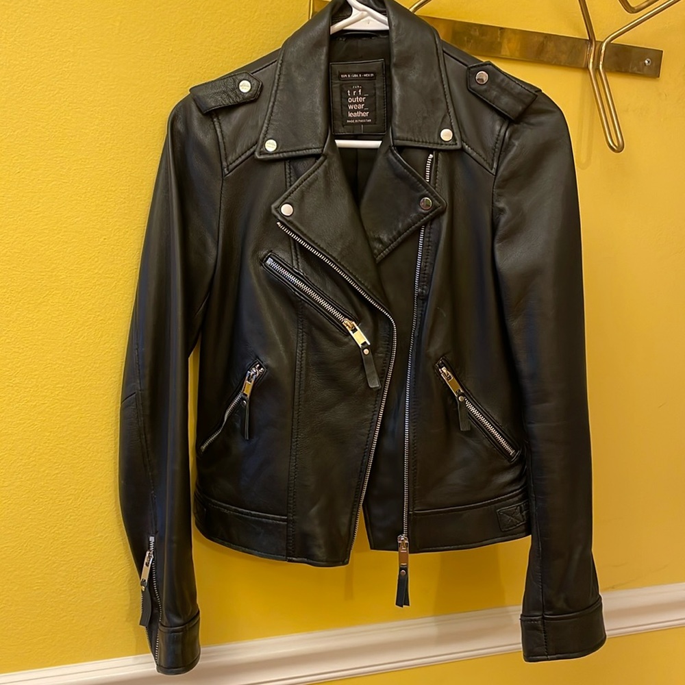 Zara trf outer wear leather jacket